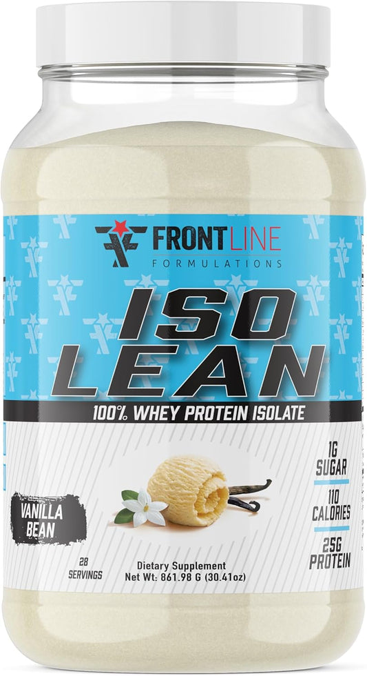 Isolean, 100% Whey Protein Isolate, Fast Absorption, Iso Lean, Low Sugar, Maximize Recovery, 25 Grams Per Serving, Veteren Owned and Operated (28 Servings, Vanilla Bean)