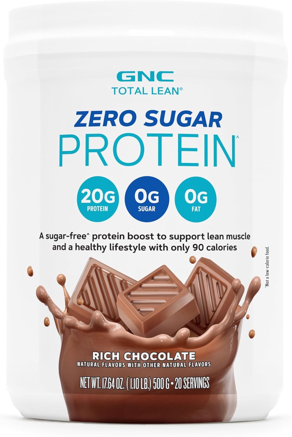 GNC Total Lean Zero Sugar Protein - Rich Chocolate (20 Servings)
