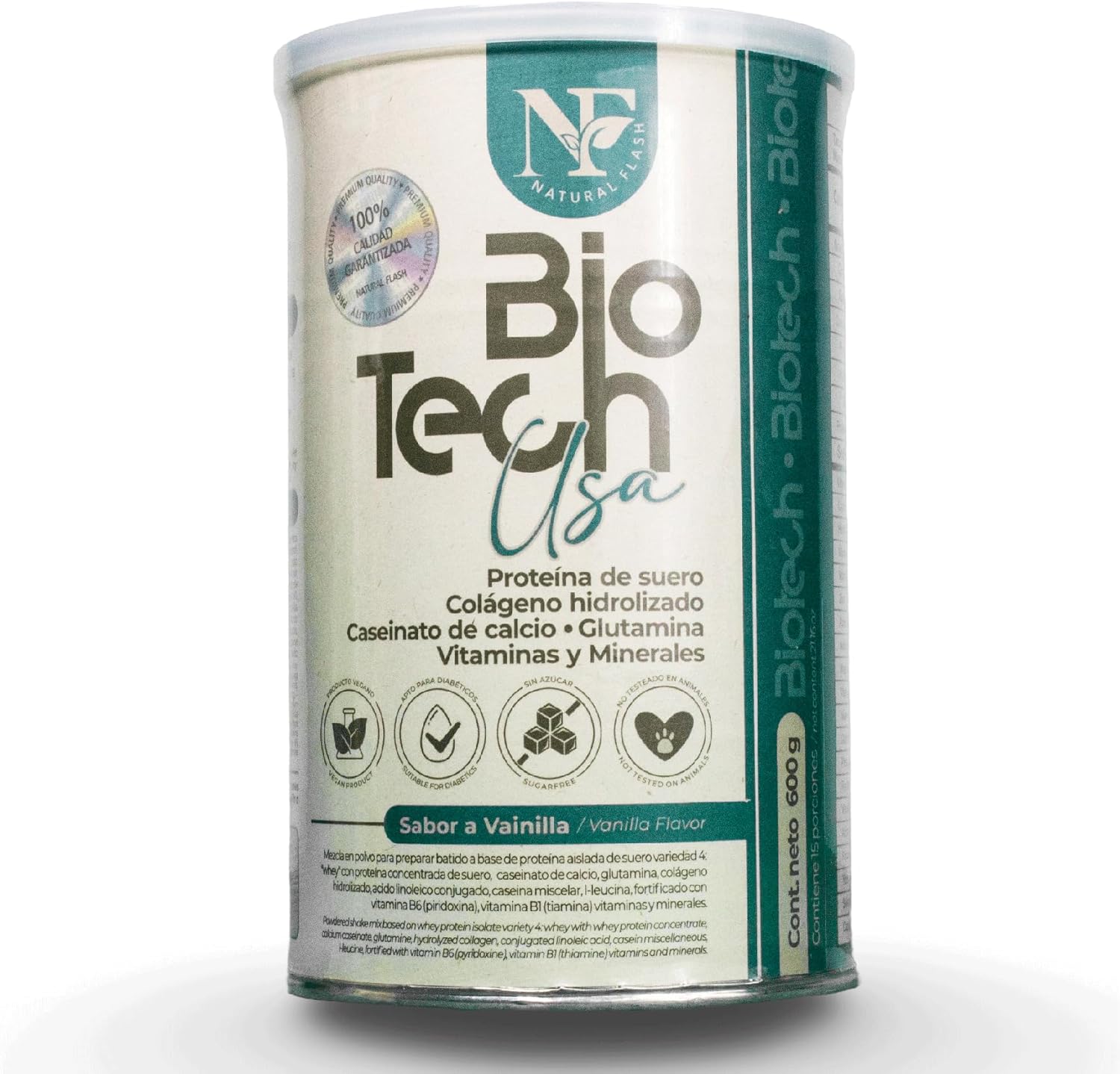 NATURAL FLASH Biotech USA - Whey Protein with Hydrolyzed Collagen, Calcium Caseinate, Glutamine, Vitamins & Minerals | Supports Muscle Recovery and Joint Health | 21.2 oz (600 g)