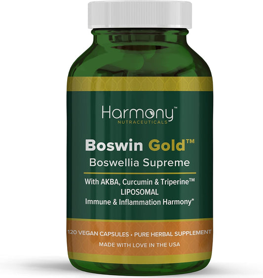 Harmony Nutraceuticals Boswin Gold Liposomal - Highest Potency Maximum Bioactivity Dr. Gumman's Clinical Grade Synergized with Turmeric & Triperine