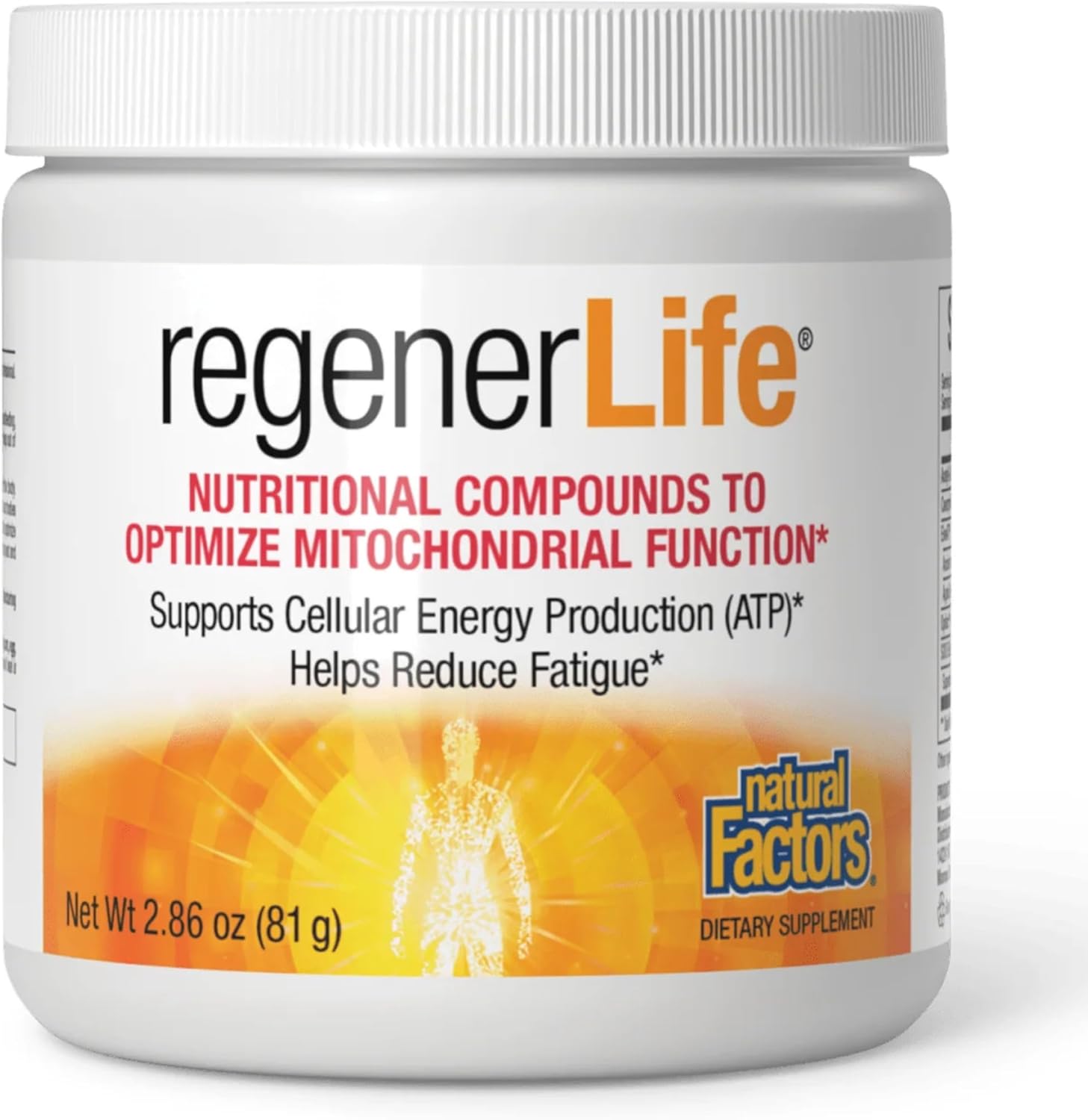Natural Factors RegenerLife Powder, Supports Cellular Energy and Reduces Fatigue, 2.86 oz