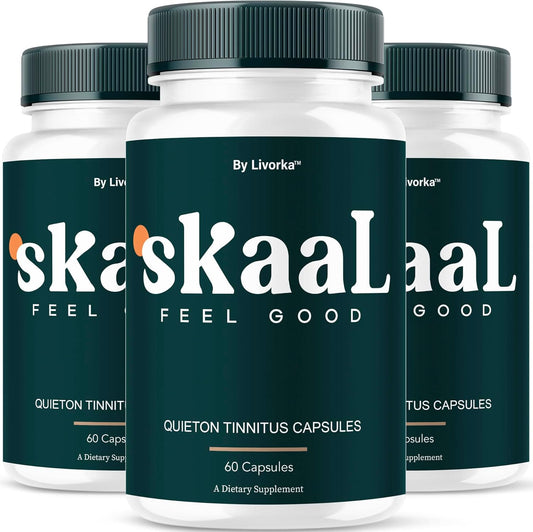 (3 Pack) Skaal Capsules - Official Skaal Tinnitus Advanced Support Supplement, Natural Skaal Pills For Overall Health & Wellness Multivitamin Supplement, Skaal Support Pills, 180 Capsules For 3 Months