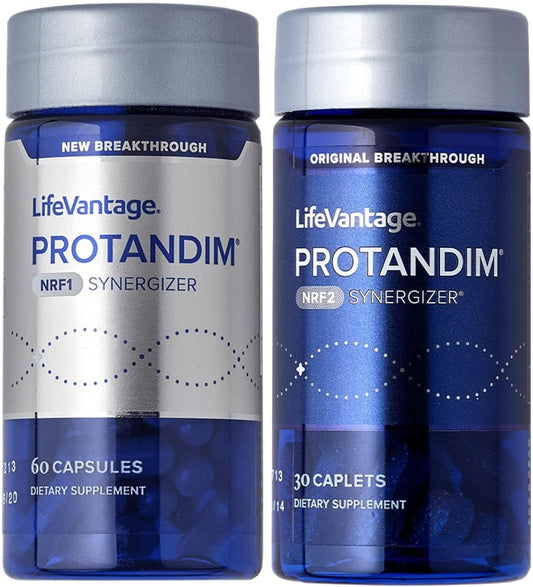 LifeVantage Protandim Dual Synergizer, NRF1 (60 Caps) + Nrf2 (30 Caps) Activators, Healthy Aging, Antioxidant, Cellular Energy Boost, Heart Health, Ashwagandha, Turmeric, CoQ10