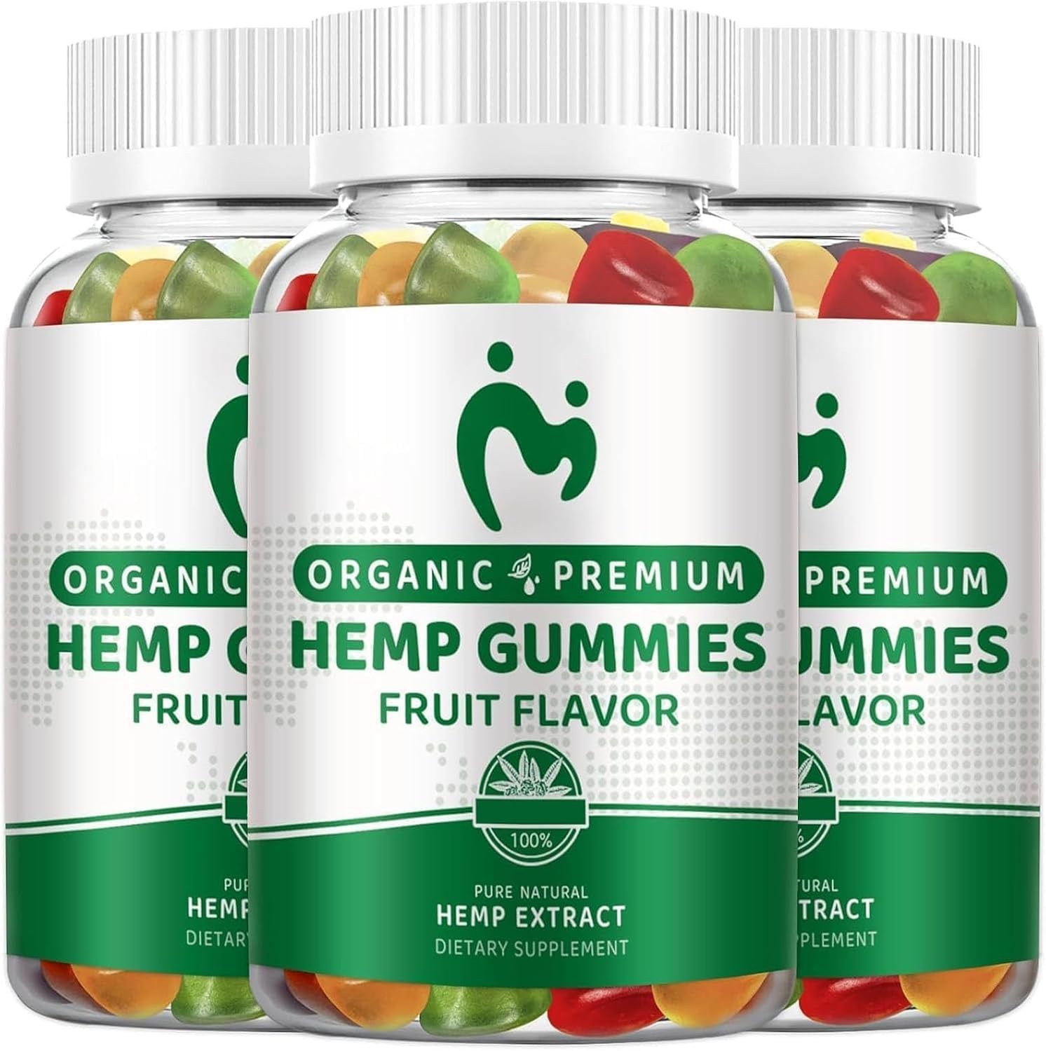 Hemp Gummies for Pain Sleep Relax Anxiety 100% Natural Pure Extra Strength Organic Hemp Oil Extract Vegan Low Sugar Edible Gummy for Adults(3 Pack)