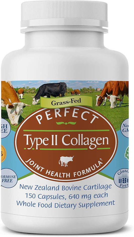 Perfect Supplements – Perfect Type II Collagen – 150 Capsules – All Natural Type II Collagen – Pasture Raised – Joint Health Support