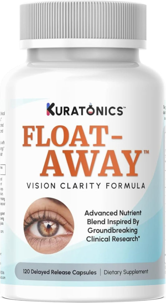 Float-Away: Vision Clarity Formula | Scientifically-backed Vitreous, Eye Support Supplement - 120 Delayed Release Capsules, 60 Super-stacked Servings of Enzymes, Anti-oxidants, & Ocular Nutrients