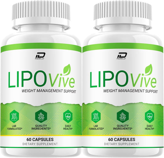 Lipo Vive Capsules - LipoVive Advanced Formula, Dietary Supplement, Lipo Vive Maximum Strength (2 Pack - 120 Capsules)