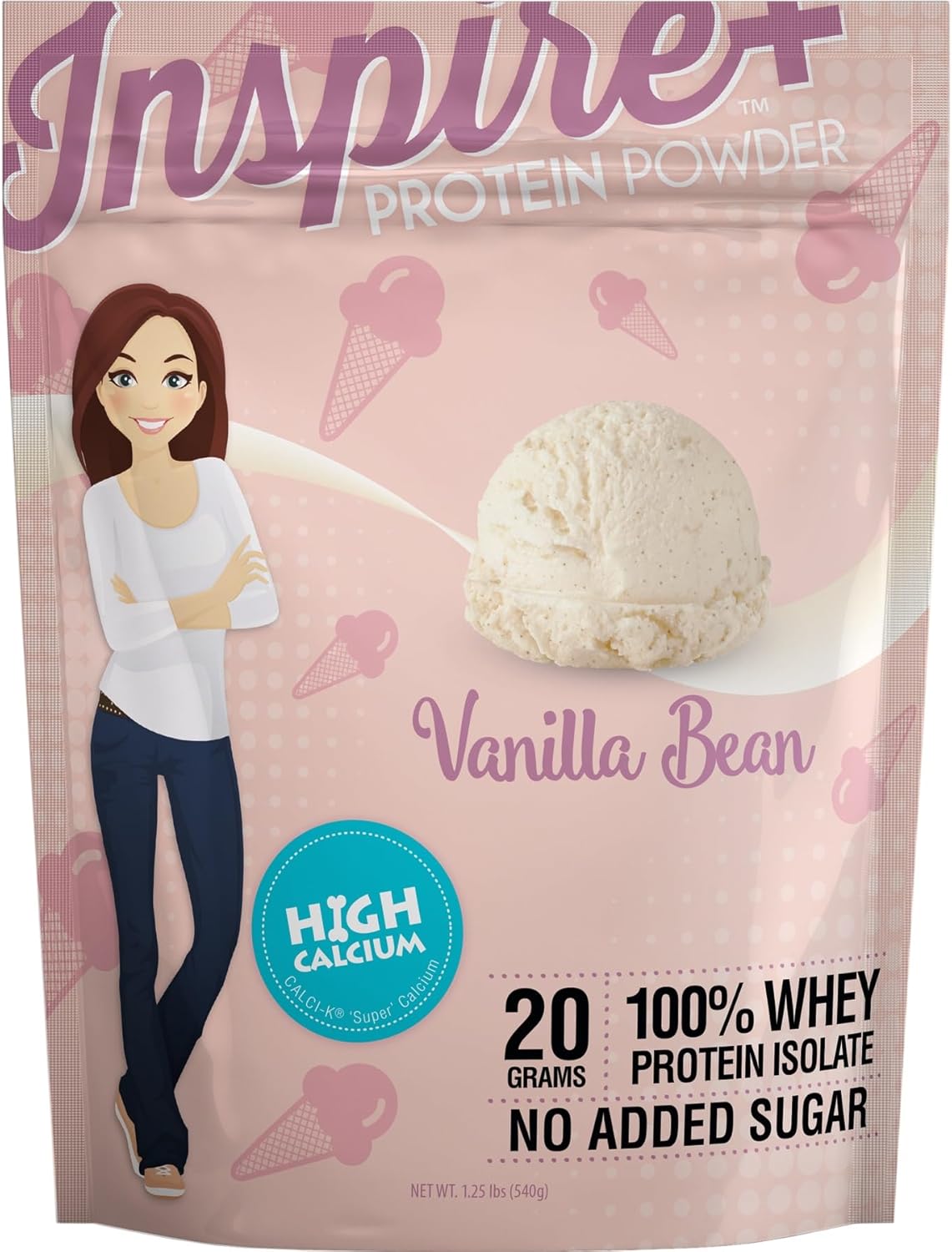 Inspire Vanilla Bean 20g Whey Protein Isolate Powder with Calcium
