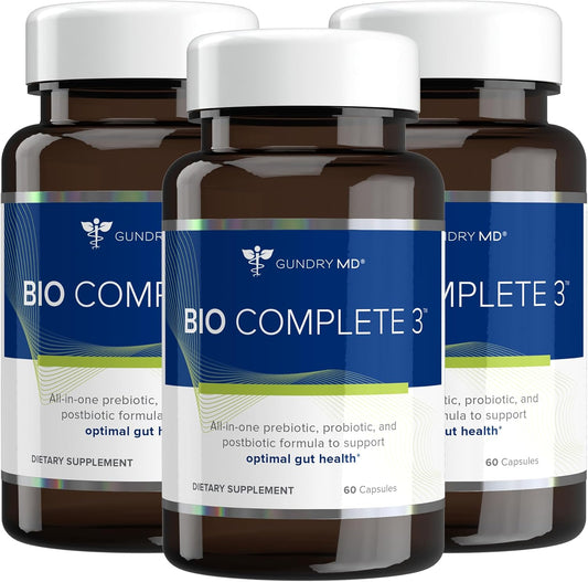 Gundry MD® Bio Complete 3 - Prebiotic, Probiotic, Postbiotic to Support Optimal Gut Health, 30 Day Supply (90 Day Supply)