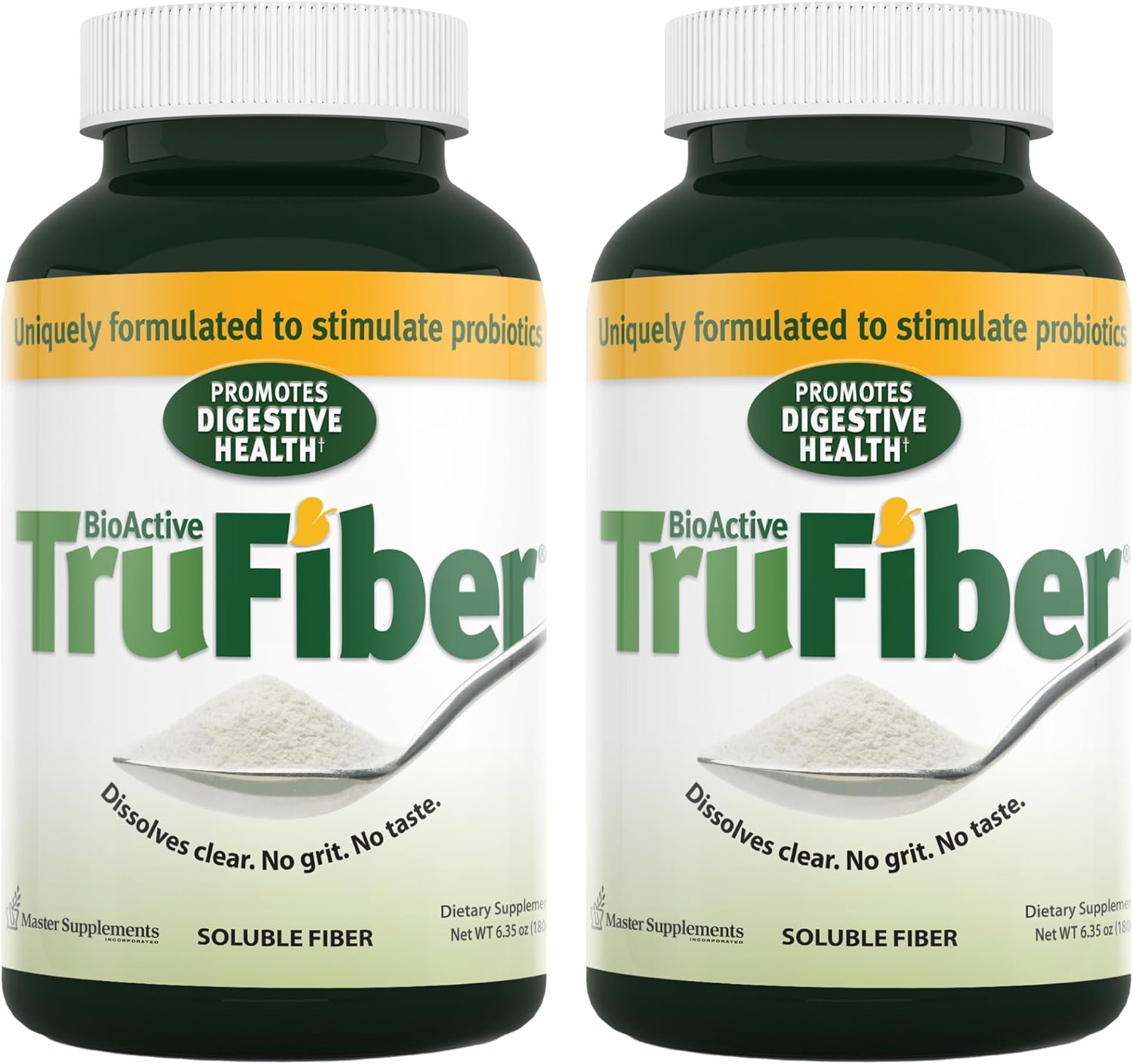 Master Supplements TruFiber - 6.35 oz, Pack of 2 - Prebiotic Fiber to Help Boost Probiotic Growth - Supports Digestive Health - Vegan, Gluten Free - 100 Total Servings