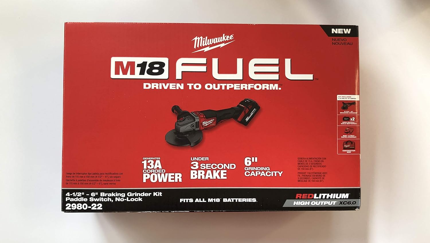 Milwaukee 2980-22 18 FUEL 18-Volt Lithium-Ion Brushless Cordless Grinder