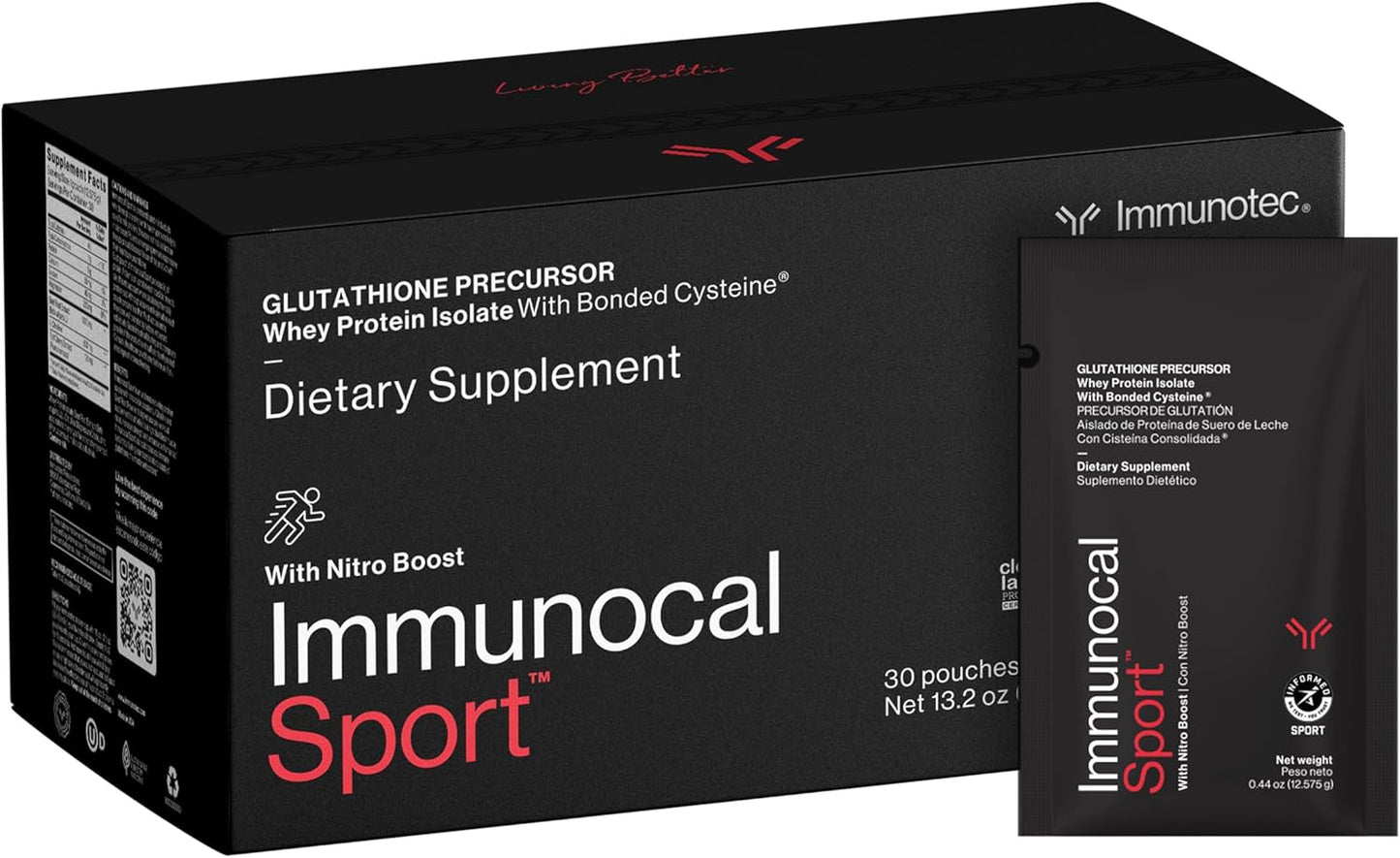 Immunocal Sport Whey Protein Isolate – Glutathione Precursor, Fast Absorbing, BCAA Optimal Recovery + All Day Energy Support | Fat-Free, Sugar-Free, Lactose-Intolerant Friendly | 30 Servings