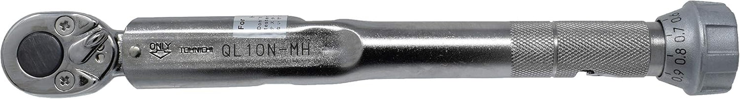 Tohnichi Adjustable Torque Wrench QL10N-MH (2-10 Nm), Gray, Metal