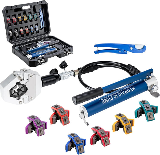 IBOSAD Hydraulic Hose Crimper Hydra-Krimp 71500 Manual A\/C Hose Crimper Kit Air Conditioning Repaire Handheld Hydraulic Hose Crimping Tool (Split with Manual Pump)
