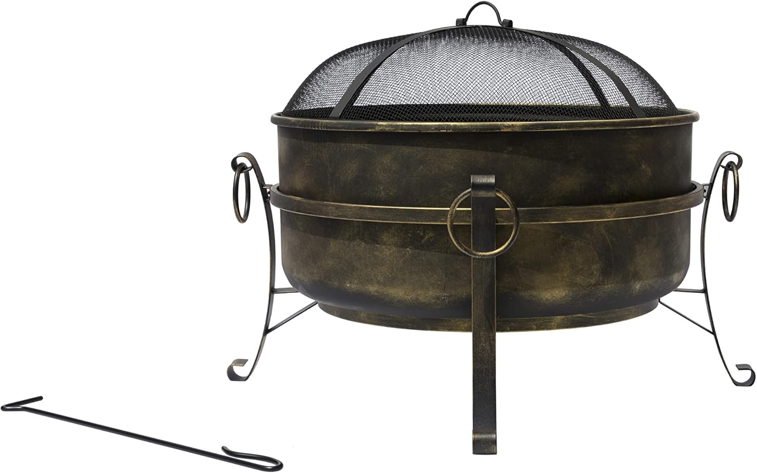 Bluewave 24" All-Weather Outdoor Laguna Steel Cauldron Fire Pit Black