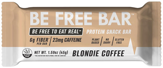 Blondie Coffee Be Free Bar (Box of 12 bars) Made with only Real Ingredients! Gluten Free, Dairy Free, Plant Based, and sweetened with Pure Honey. No artificial sweeteners, dyes, sugar alcohols, or gums.