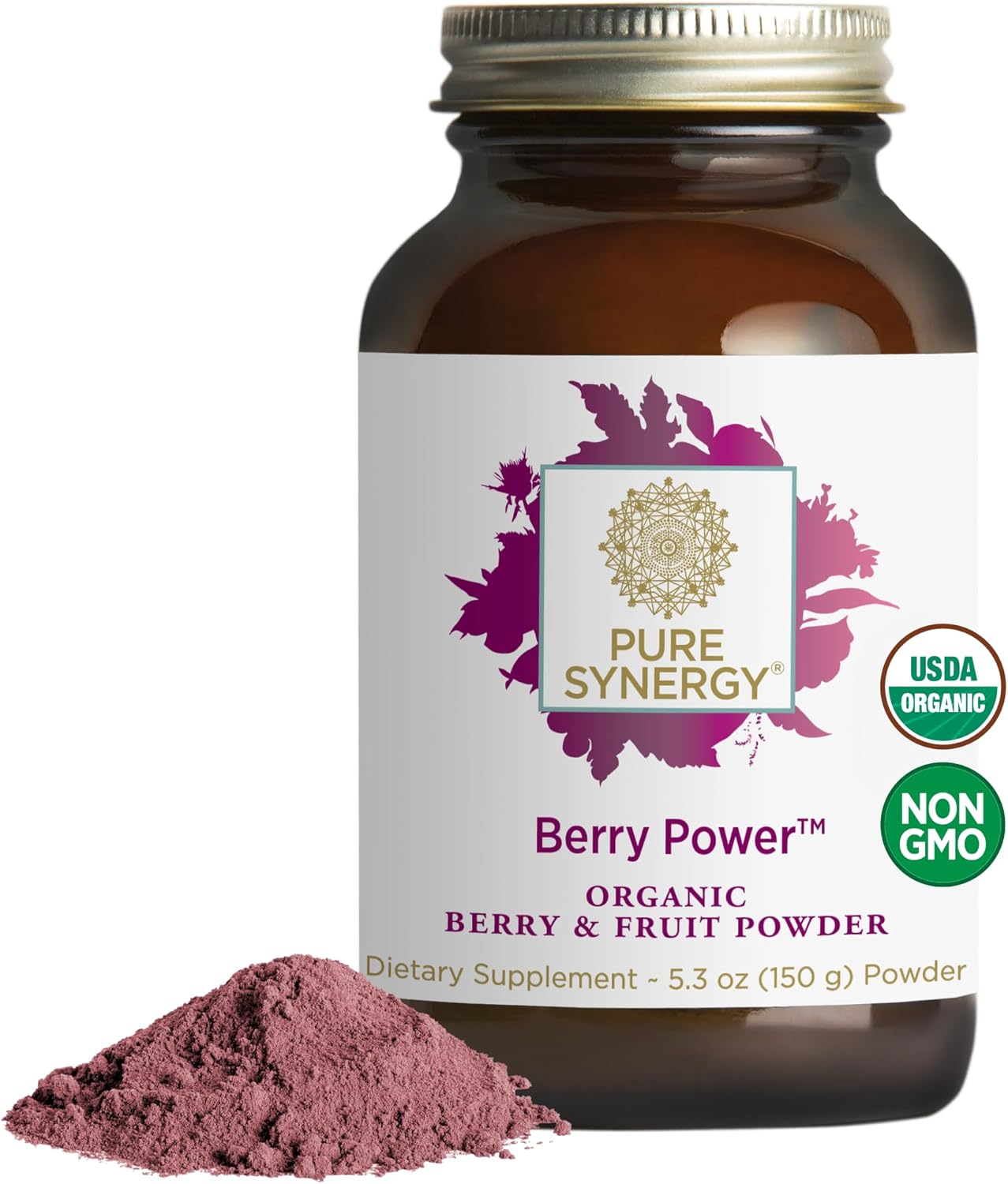 PURE SYNERGY Berry Power | Organic Berry and Fruit Powder | Antioxidant Supplement with Organic Acai, Camu Camu, and Wild Blueberry | for Healthy Aging, Immune, and Skin Support (5.3 oz Powder)