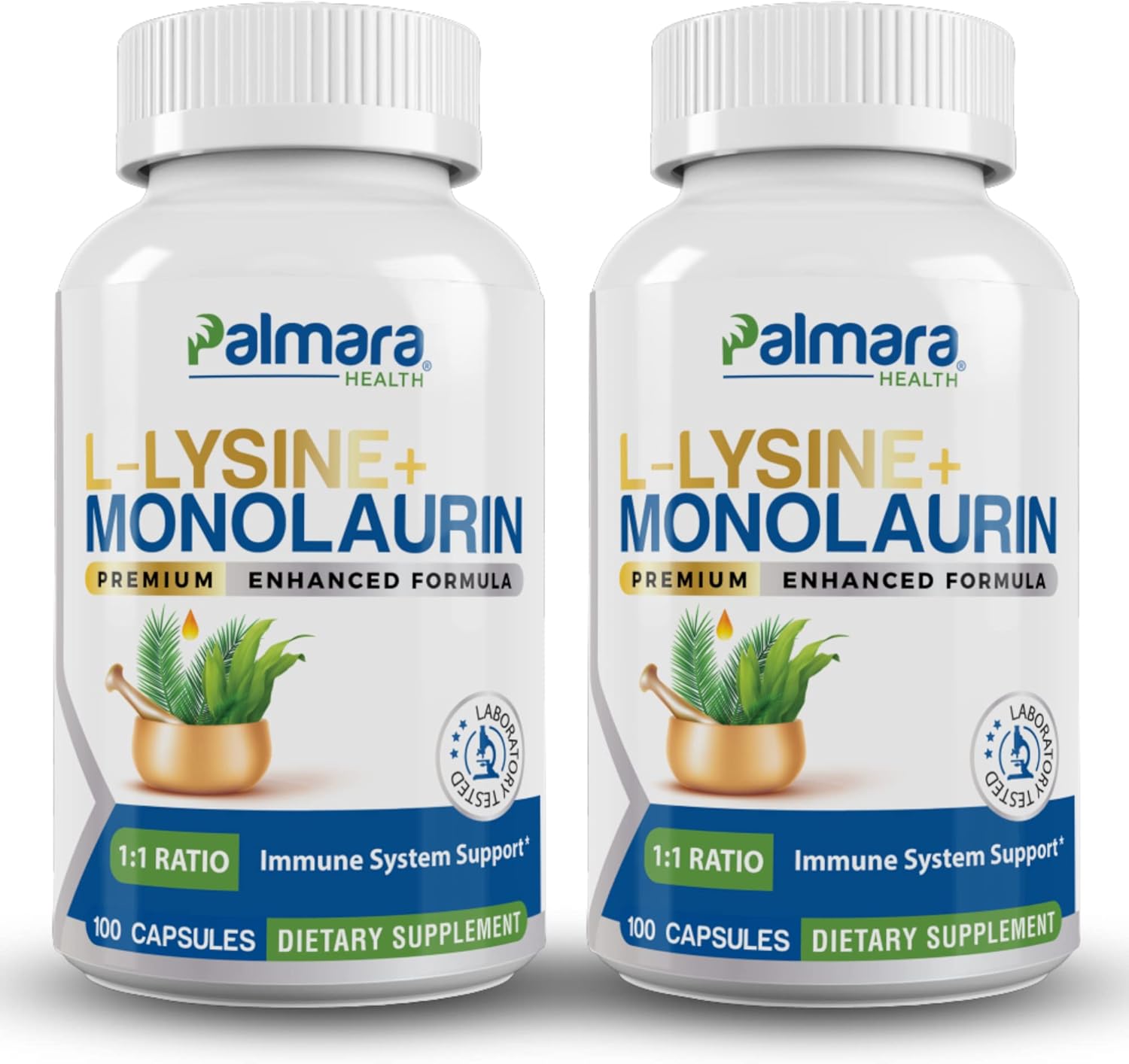 Palmara Health L-Lysine + Monolaurin 600mg 1:1 Ratio (2)