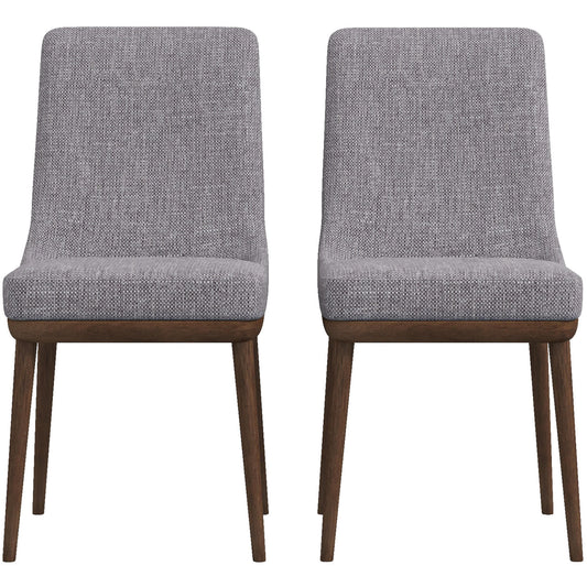Vynxaria  Chic Gray Dining Chairs Set of 2