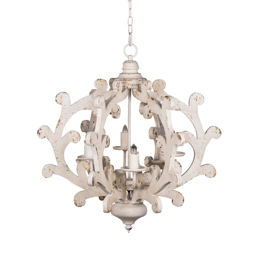 Dexmalle  6 - Light Wood Chandelier