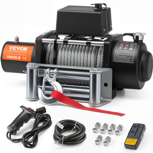 VEVOR 18000-lb 75.0-ft Aluminum Winch Rope 9.38 -HP Motor