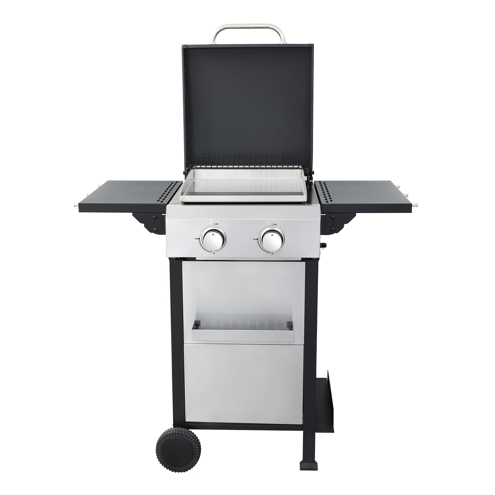 JJJ 2-Burner Propane Gas BBQ Grill Black And Silver 2 -Burner Liquid Propane Gas Grill