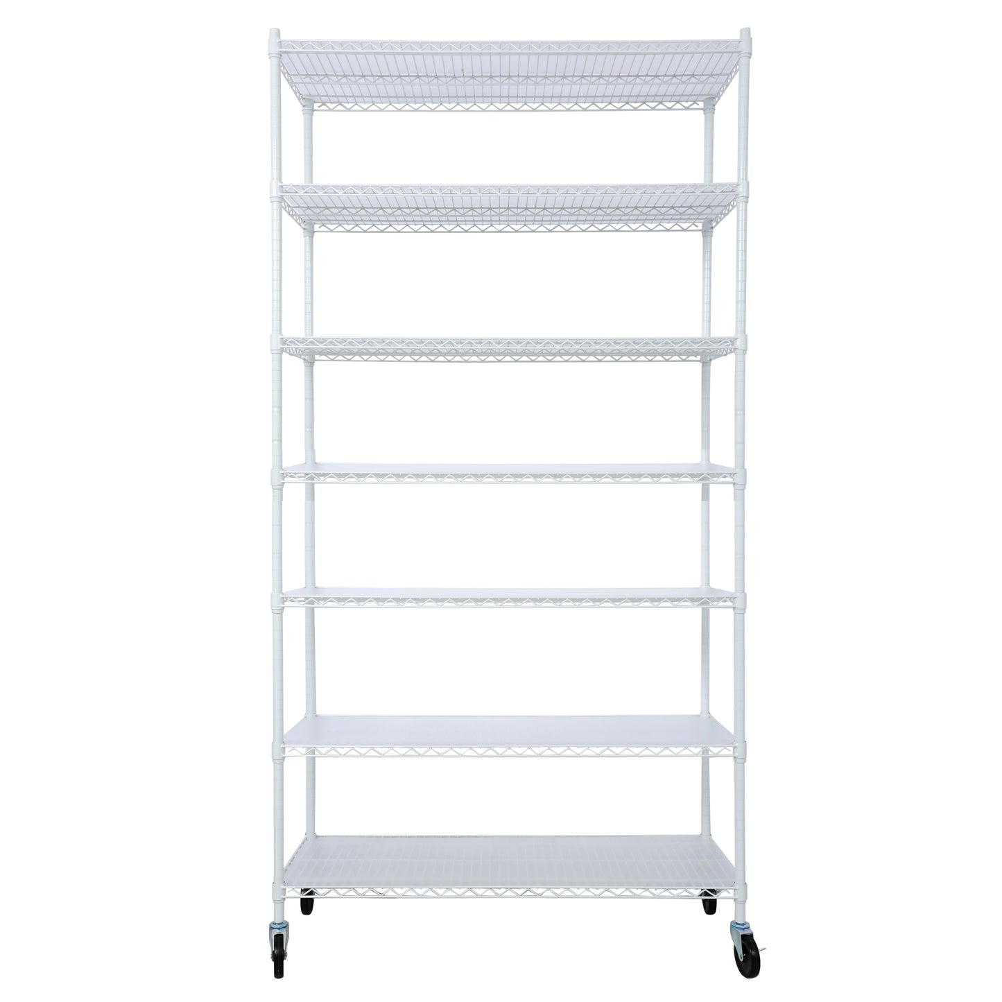 Damerin 7 -Tier Heavy Duty White Metal Utility shelving unit ( 48-in W x 18-in D x 81.5-in H )