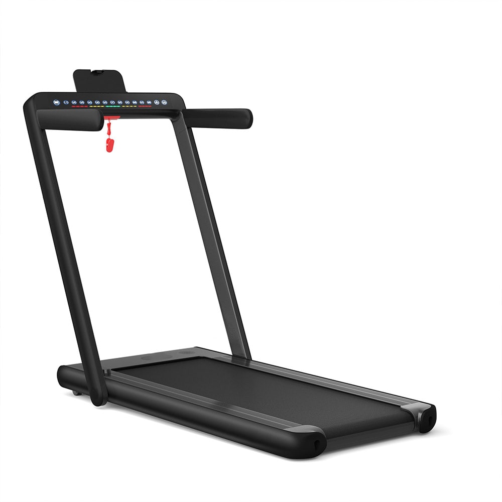 Slickblue Black 2-in-1 Folding Treadmill with Touchscreen LED Display Walking Running Modes and Wireless Speaker
