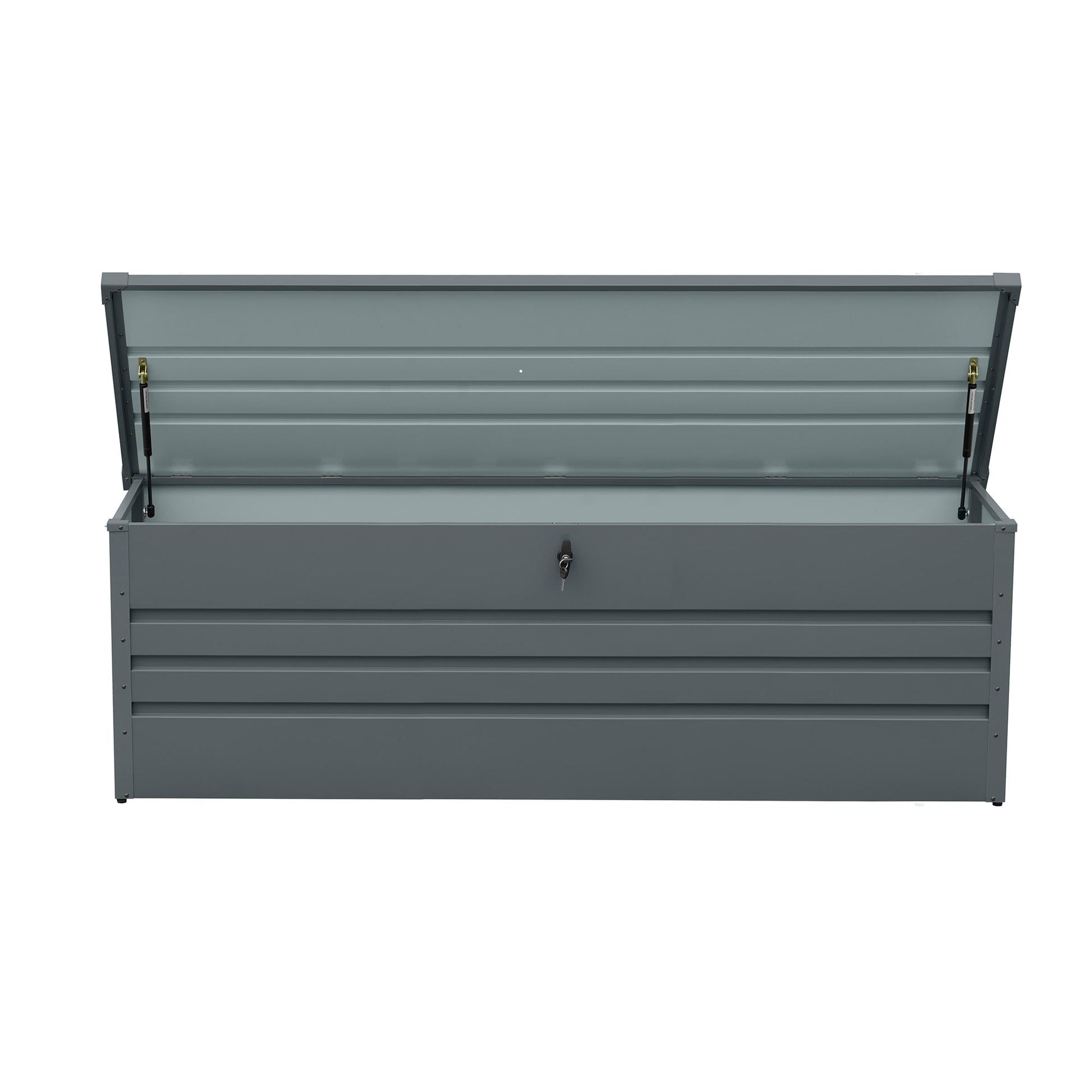 Bybafun 72.8-in L x 32.2-in 260-Gallon Black Metal Deck Box
