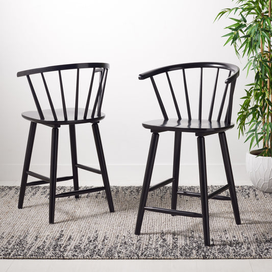 Safavieh Black 24-in H Tall Wood Bar Stool