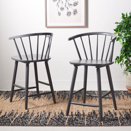 Safavieh Gray 24-in H Tall Wood Bar Stool