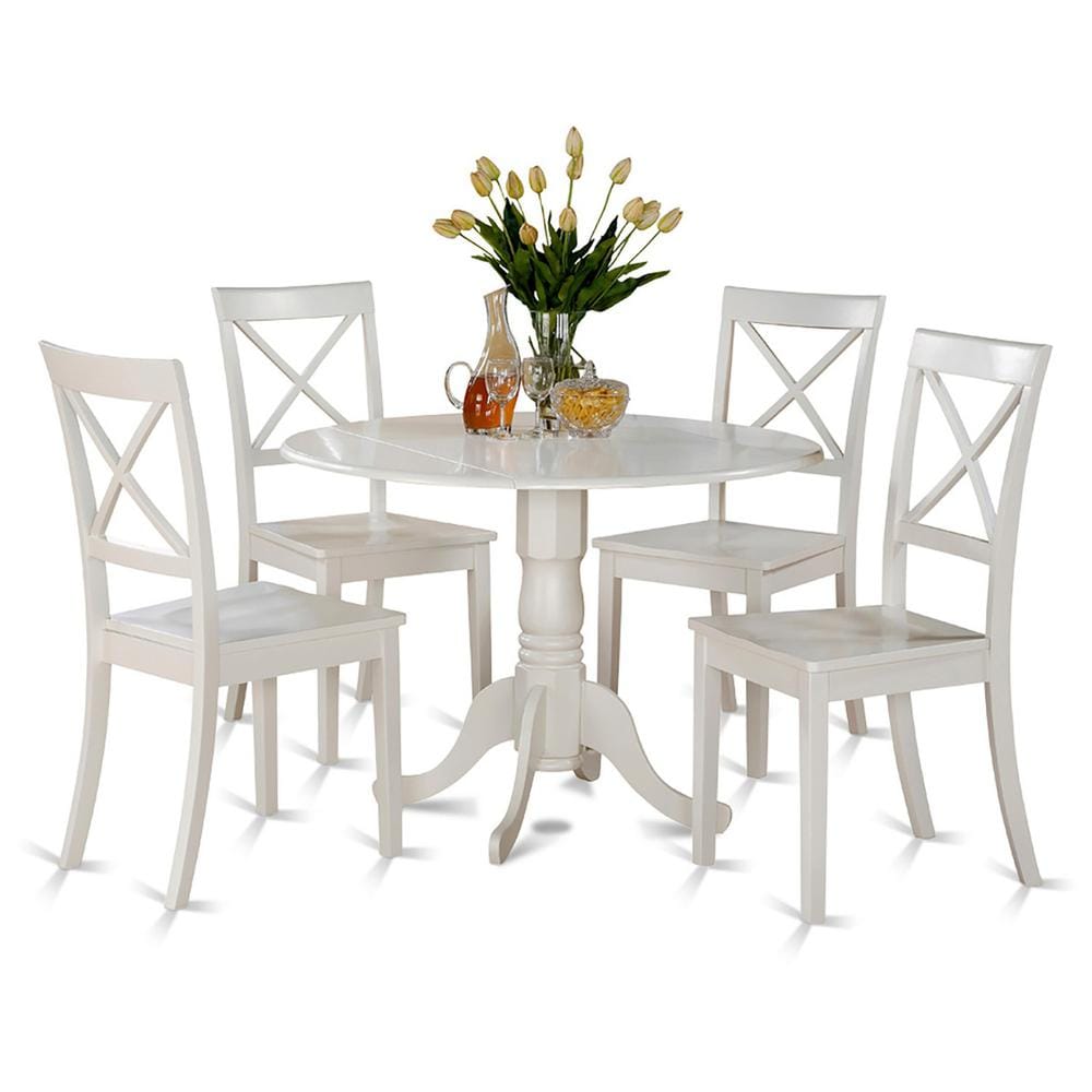 East West Furniture 5 PC small Kitchen Table set small Table and 4 dinette Chairs