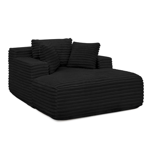 Bybafun Black Casual Corduroy Sofa bed
