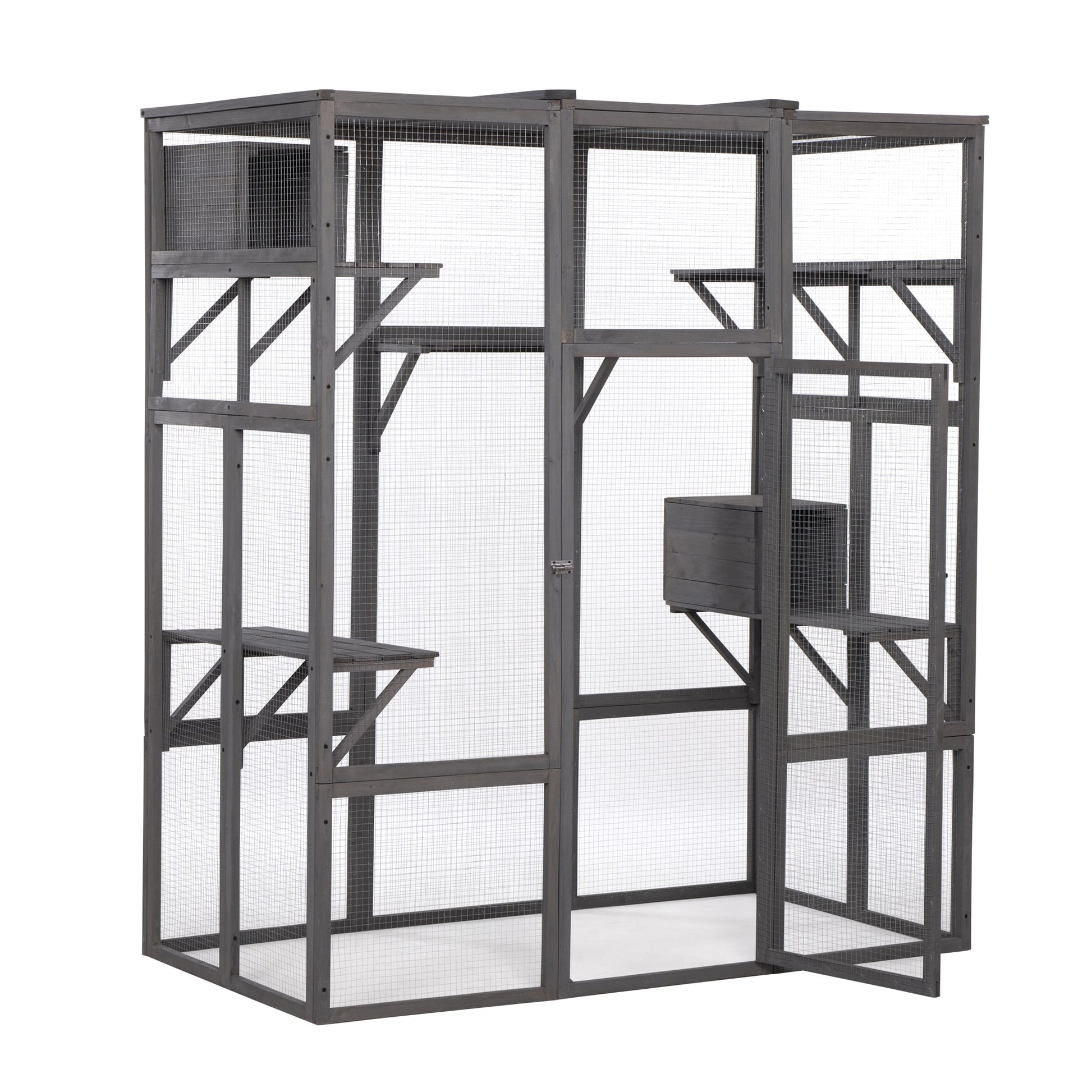 LOVMOR Extra Large Cat Cage - Gray