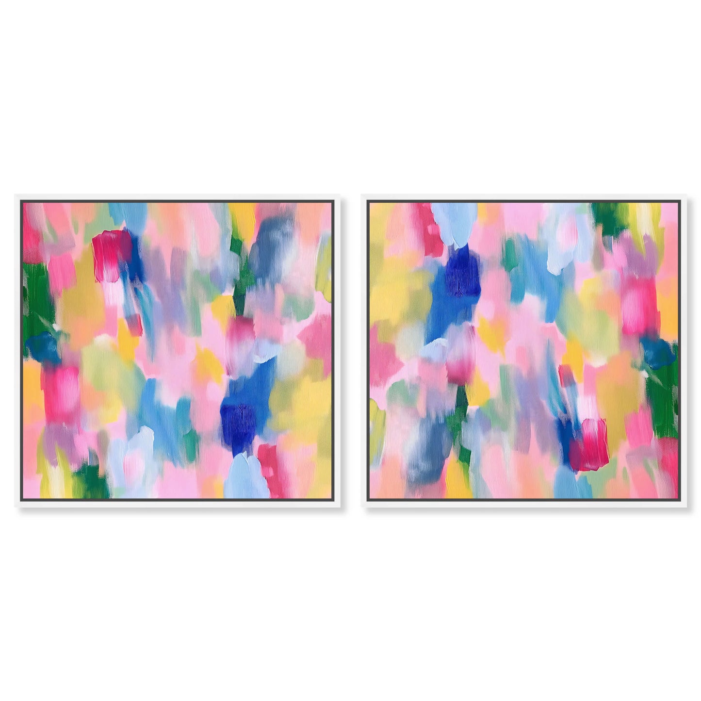 Art Remedy Colorful Rhythm Set Modern/Contemporary Print by  White Frame 16 x 16