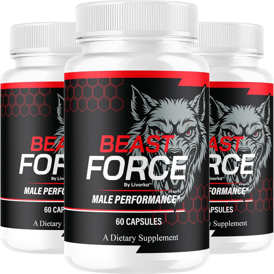 (3 Pack) Beast Force - Beast Force for Men Pills Supplement Support, Official BeastForce Capsules Premium All Natural Maximum Strength, BeastForces Advanced Formula, 180 Capsules for 3 Months