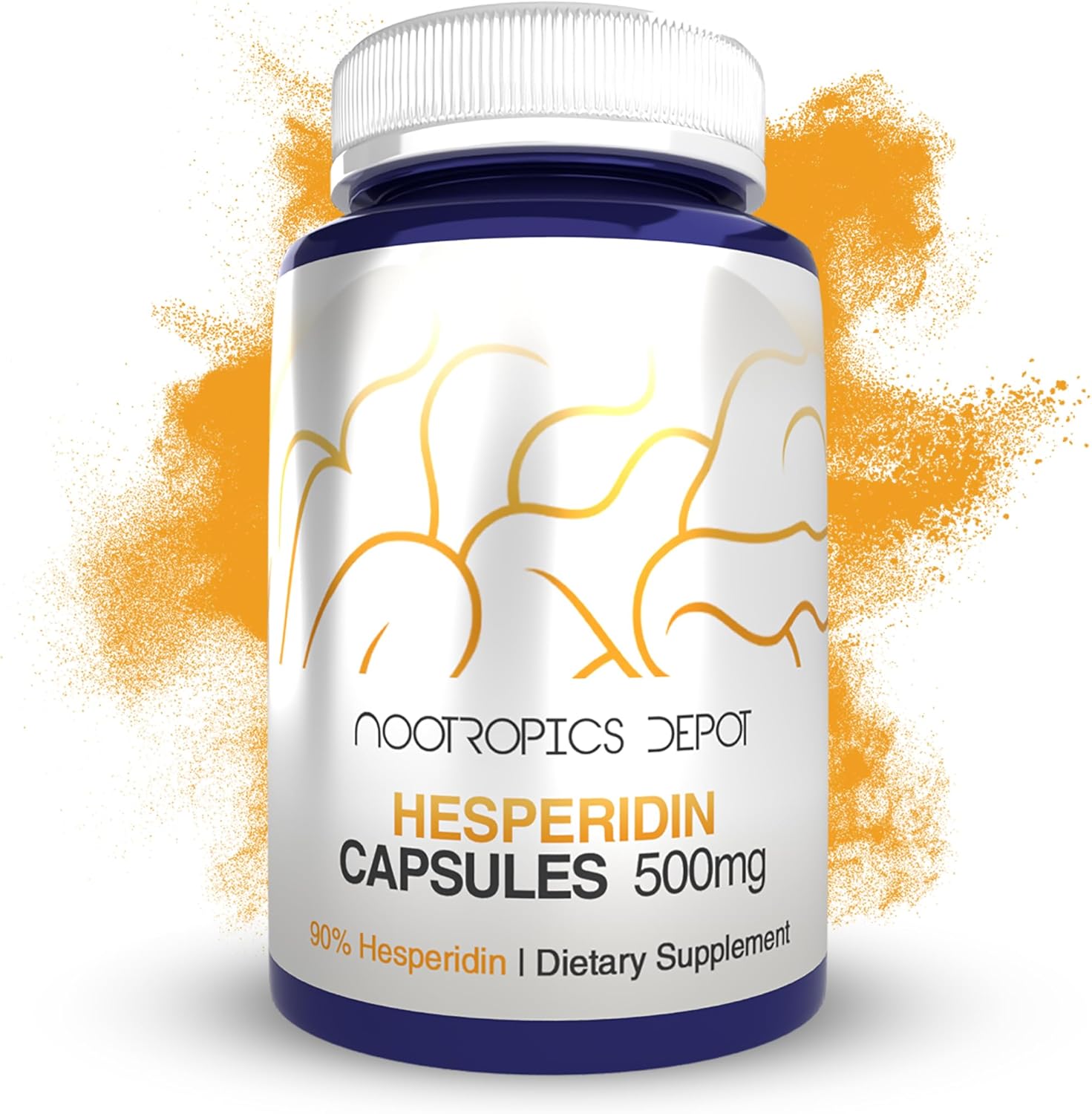 Nootropics Depot Hesperidin Capsules | 500mg | 180 Count | 90% Extract | Citrus aurantium | Supports Metabolic Function + Cardiovascular Health