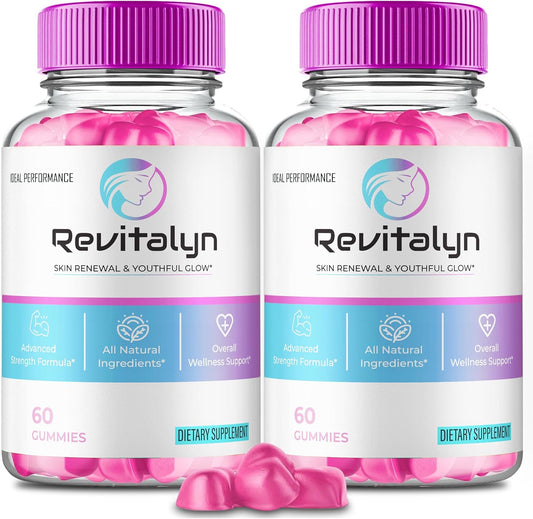 Revitalyn Gummies, Premium Revitalyn Supplement for Healthy Hair, Skin and Nails Gummys, All Natural Revi Talyn Gummy Supports Hair Growth, Glowing Skin & Strong Nails Reviews (2 Pack)