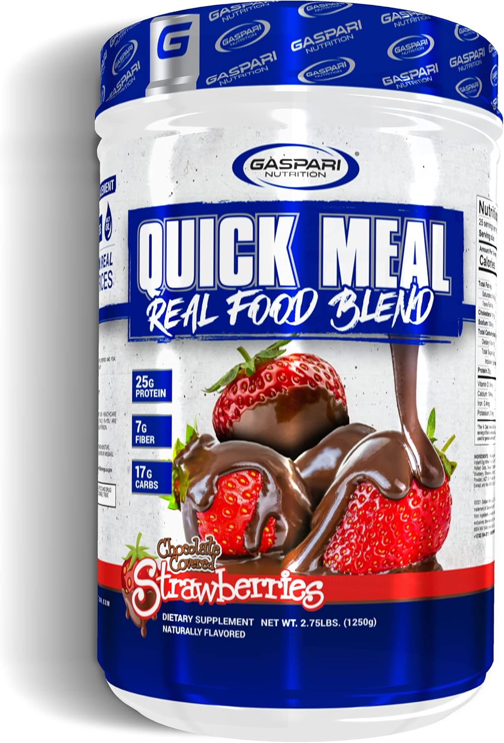 Gaspari Nutrition Quick Meal, Total Meal Replacement Protein Shake, Complete Protein from Beef Protein Isolate, Egg White Protein and Greek Yogurt Protein (2.75 lbs, Chocolate Covered Strawberries)