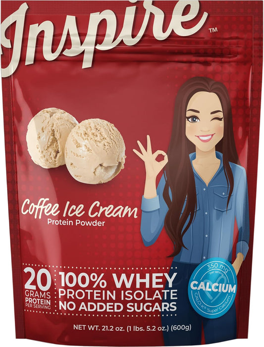 Inspire Coffee Ice Cream Whey Protein Isolate Powder (20 Servings)
