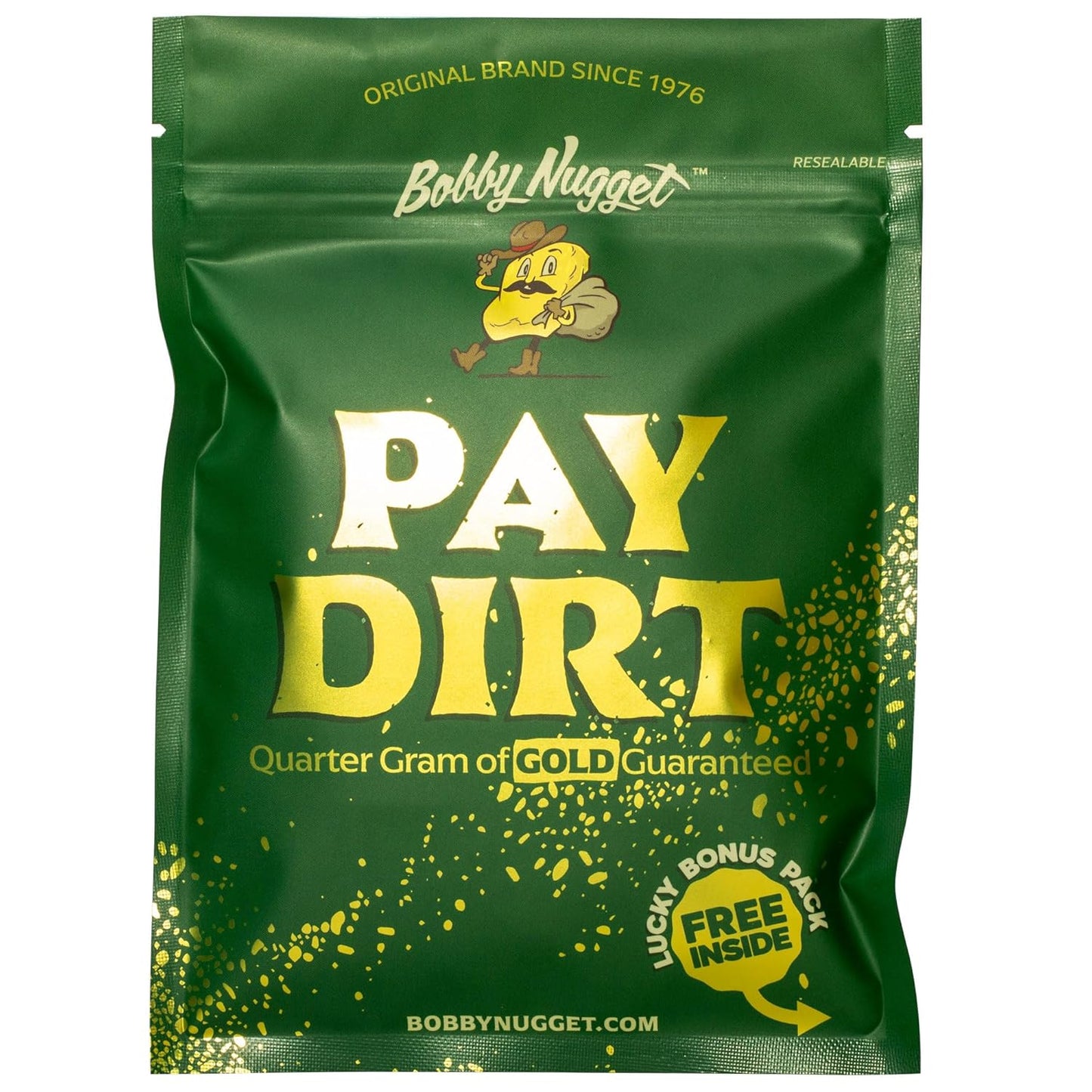 Gold Paydirt Prospecting Bag | Guaranteed Gold | Gold Rush Panning Concentrates + Lucky’s Bonus Bag | 1/4 Gram of Gold