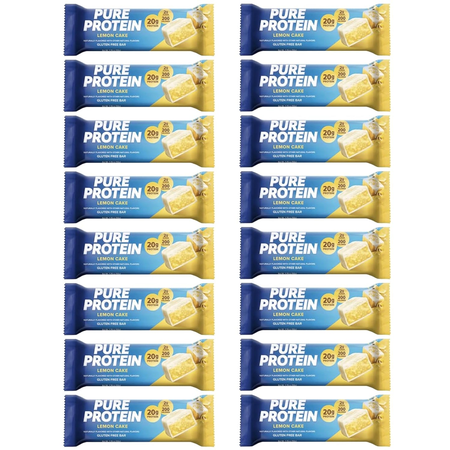 Pure Protein Bars, High Protein, Nutritious Snacks to Support Energy, Low Sugar, 1.75 oz 16 Count Lemon Cake