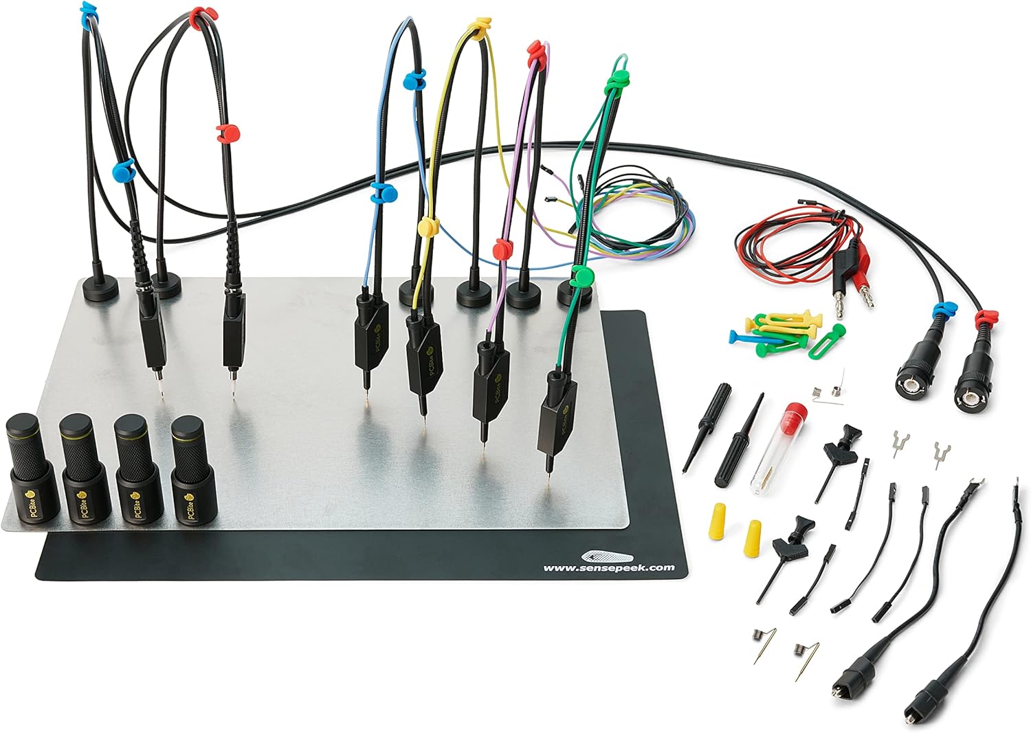 PCBite kit with 2x SQ350 and 4x SQ10 probes | Third Hand Tool | Rework Station | Helping Hands Soldering | Circuit Board Soldering Kit