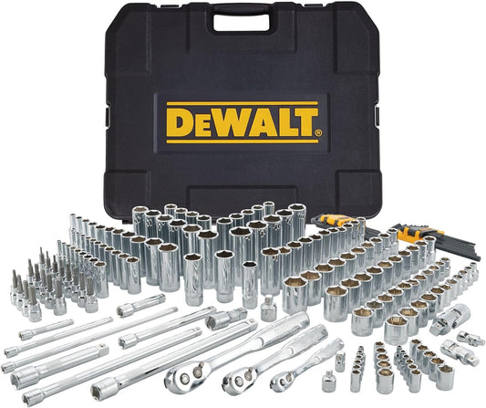 DEWALT Mechanics Tool Set, SAE and Metric Socket Wrench Set, Drive Sizes 1\/2, 1\/4, 3\/8 Socket Set, 192-Piece Tool Box (DWMT75049)