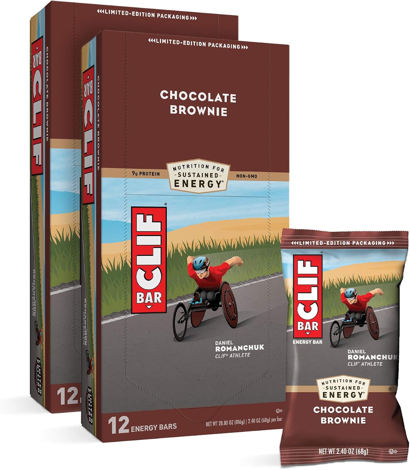 CLIF BAR - Energy Bars - Chocolate Brownie Protein Bars - (2.4 oz Bars, 12 Count, 2-Pack) - Packaging May Vary