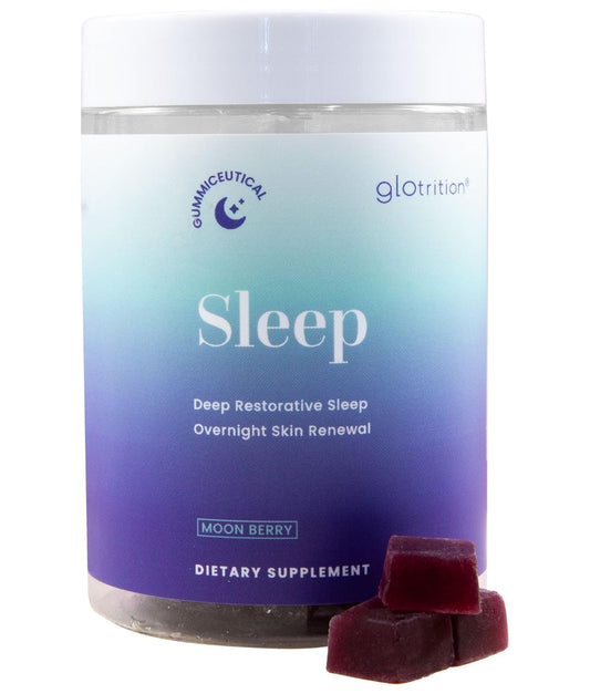 Glotrition Beauty Sleep Gummy | Deeper, Higher Quality Sleep | Rejuvenate & Moisturize Skin at Night | Non-Habit Forming with Natural Ingredients | 60 Gummies