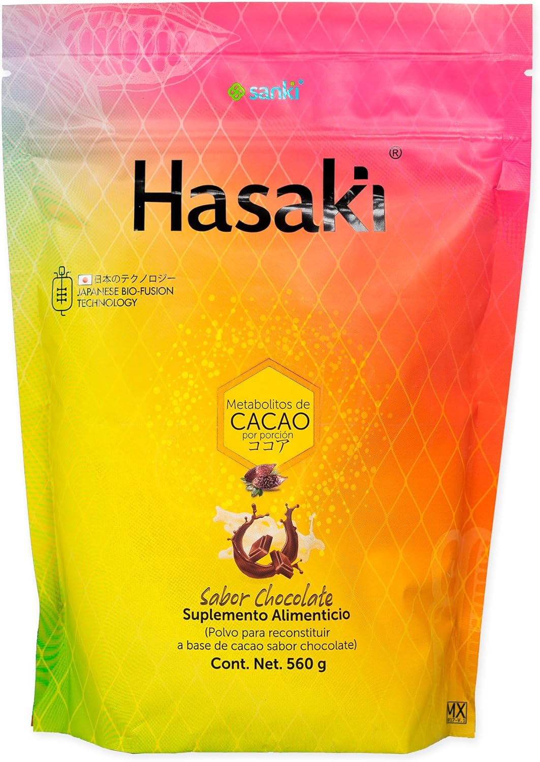Global Chocolate Hasaki Dietary Supplements Powder is a Japanese-origin Product for Protecting Gut Health and Nutrition. Net Weight 20 ounces (1.2 pounds), 0.49 ounces of protein per dose