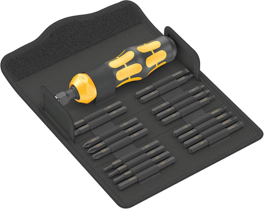 Wera 05018111001 Kraftform Kompakt 900 Imperial Set 1, Impact Screwdriver Set, 19 Pieces, Black Yellow