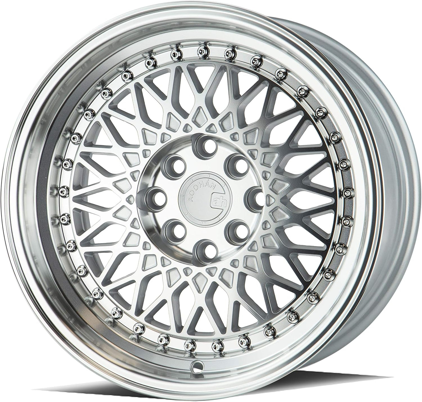 Aodhan AH05 Wheel : 15x8, 4x100/114.3 Bolt Pattern, 73.1mm Hub bore, 20mm Offset - Silver w/Machined Face