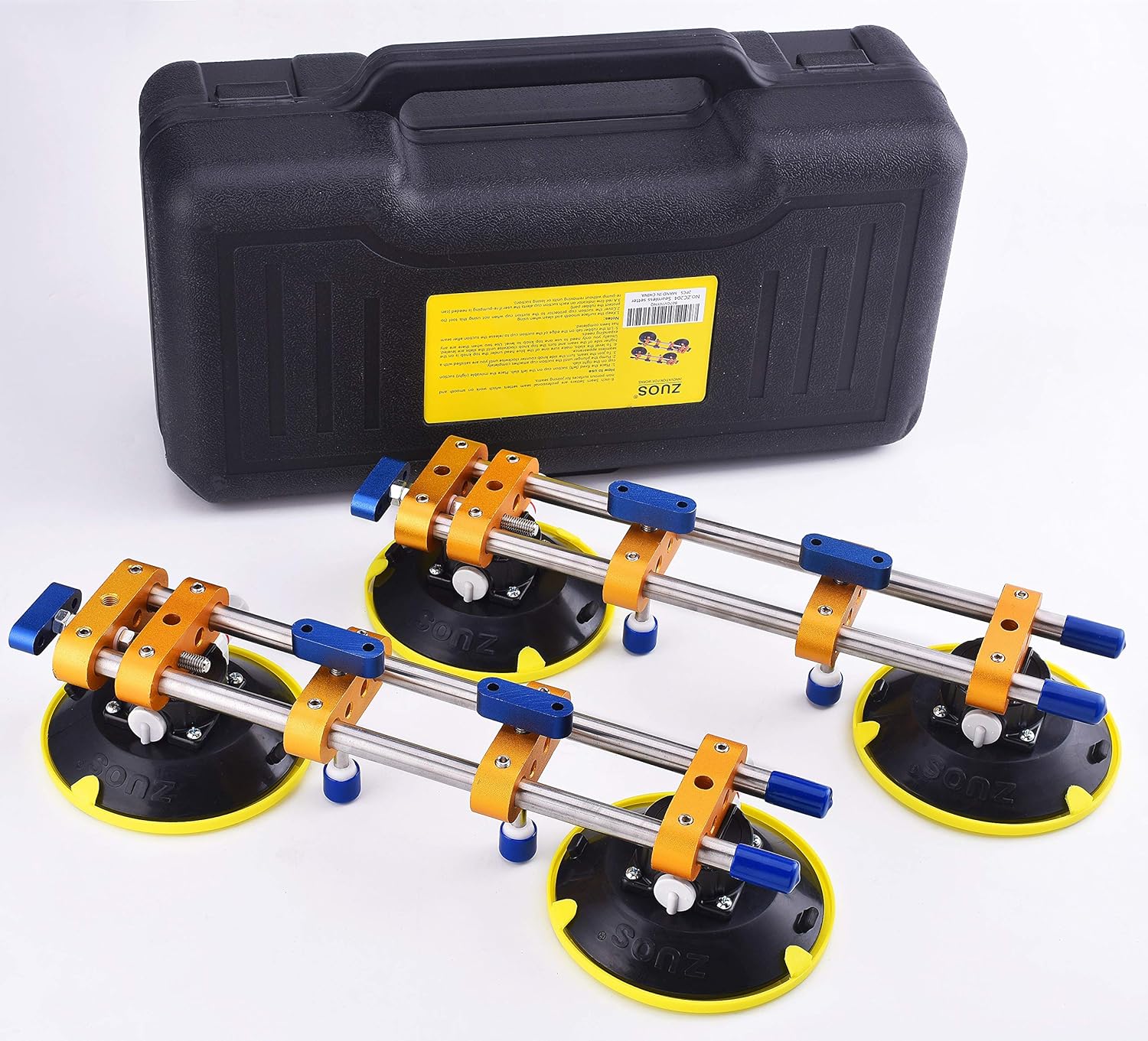 ZUOS Seamless seam Setter with 6" Suction Cups for Seam Joining & Leveling\/Professional Countertop, granite， Stone, Marble Slab Installation. (double pole 2 PCS)
